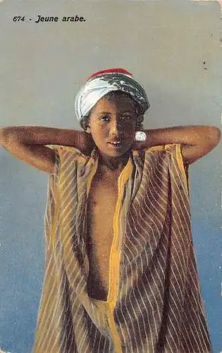 A617 Algerien 1914 Junge Eingeborene Junge posiert traditionelle Tracht ethnische Postkarte