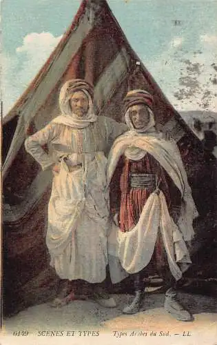 A618 Tunesien 1921 Szenen und Typen Typen Arabes du Sud Ethnische Arabische Männer Postkarte