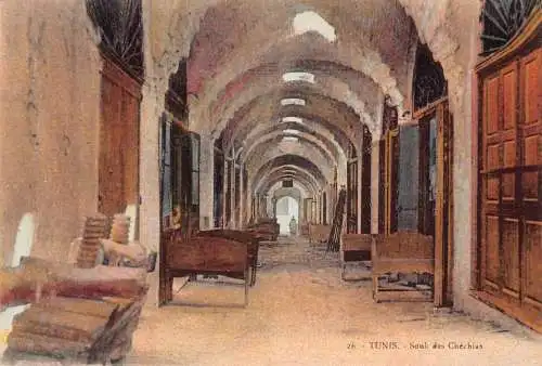 A618 Tunesien Tunis Souk des Chechias Vintage Postkarte