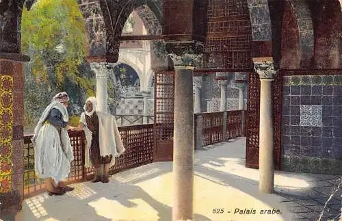 A618 Tunesien 1914 Palais Arabe Arabischer Palast Eingeborene sprechende ethnische Postkarte
