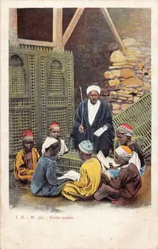 A620 Ägypten Arabische Schule Lehrer Kinder Ethno Vintage Postkarte