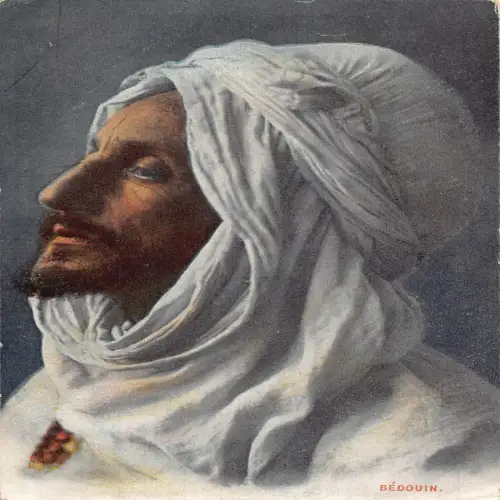 A620 Marokko Ureinwohner Beduinen mit Turban Ethno Portrait Postkarte
