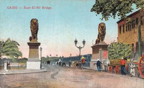 A621 Ägypten Kairo Kasr El Nil Brücke Vintage Postkarte