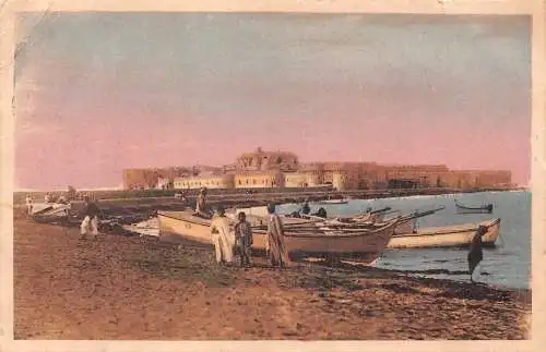 A621 Ägypten Alexandria Sidi Kayed Bey Festung Boote Fischer Postkarte