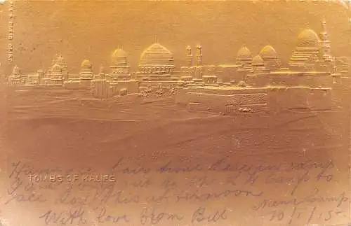 A621 Ägypten Gräber von Kalifs Flachrelief Zensierte Postkarte