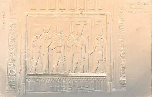 A621 Ägypten Kom Ombo Relief Peristil Götter Flachrelief Postkarte