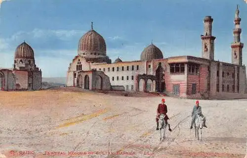 A622 Ägypten Kairo Beerdigung Moschee Sultan Barkuk Beduinen Esel Postkarte