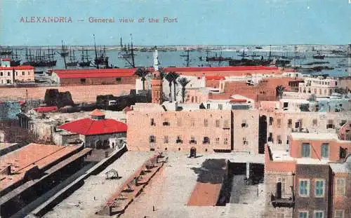 A622 Ägypten Alexandria Gesamtansicht des Hafens Vintage Postkarte