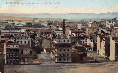 A622 Ägypten Hafen Said Gesamtansicht vom Leuchtturm Vintage Postkarte