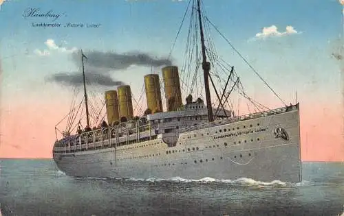 L465 Deutschland 1913 Hamburg Lustdampfer Victoria Luise Vintage Postkarte