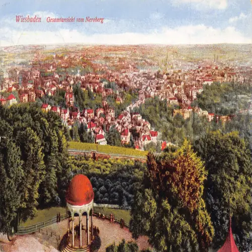 A626 Deutschland Wiesbaden 1928 Ansicht von Neroberg Vintage Postkarte