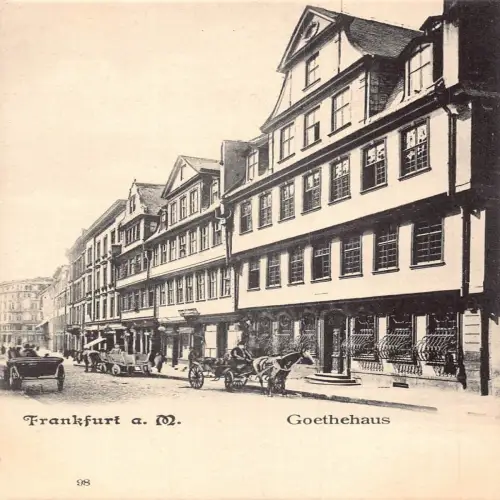 A626 Deutschland Frankfurt a M Goethehaus Kutschen Vintage Postkarte