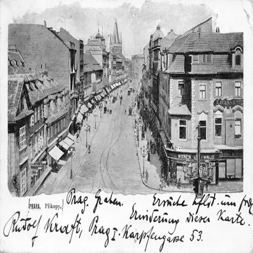 B110 Tschechien 1899 Praha Prag Prikopy Hynek Ladenstraße Postkarte