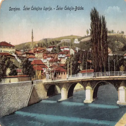 B110 Bosnien und Herzegowina 1918 Seher Cehajina Brücke Sarajevo 1. Weltkrieg Postkarte