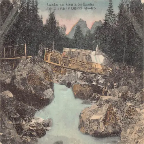 B110 Tschechien 1917 Erinnerung aus Krieg in den Karpaten 1. Weltkrieg Feldpostkarte