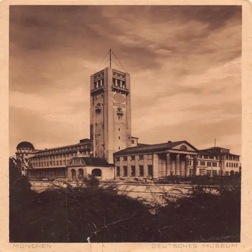 A627 Deutschland 1929 München Deutsches Museum Vintage Postkarte