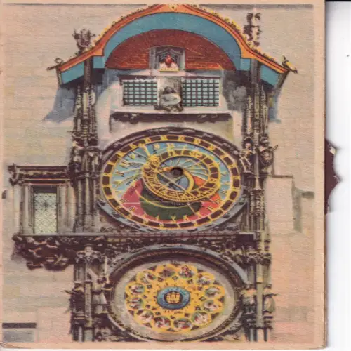 B107 Mechanische Astronomische Uhr aus Tschechien Prag Vintage Postkarte