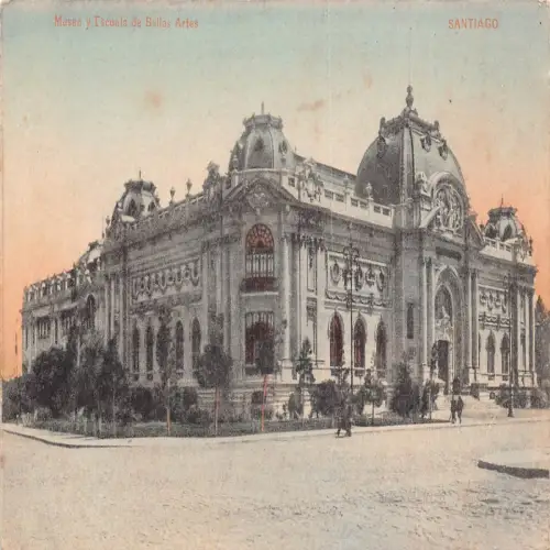 A877 Chile Santiago Museo y Escuela de Bellas Artes Museum Schule Postkarte