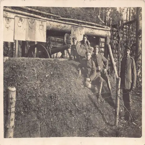 A633 Erster Weltkrieg Echt Foto Deutsche Artillerie Soldaten Grabenmörser Postkarte
