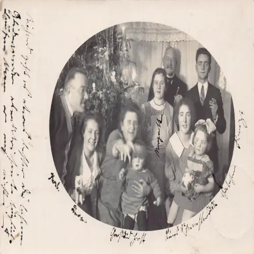 A633 Weihnachten 1921 Familienfoto Kinder Spielzeug Männer rauchen Zigarren Postkarte