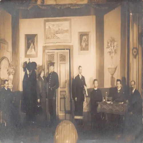 A634 Echt Foto Nachmittag Empfang Haus Soldat Butler Postkarte