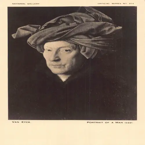 A635 Kunstporträt eines Mannes mit Turban von Van Eyck National Gallery Postkarte