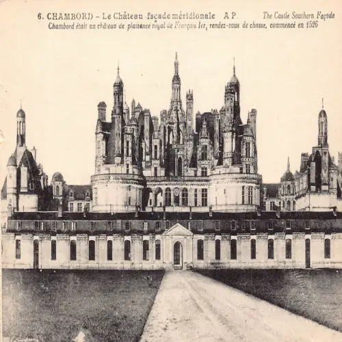 A637 Frankreich Schloss Schloss Südfassade Vintage Postkarte