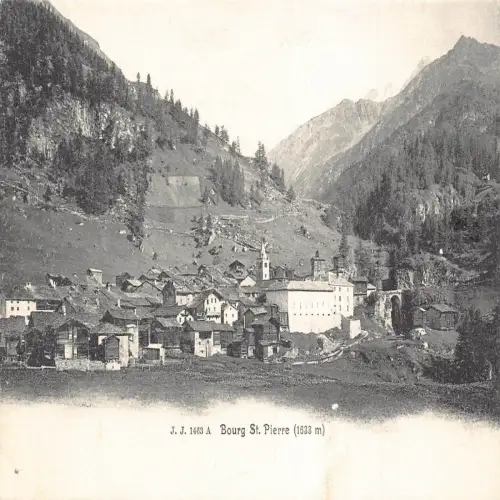 A638 Schweiz Bourg St Pierre Vintage Postkarte