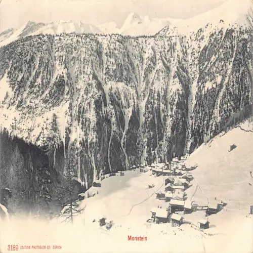 A638 Schweiz 1903 Monstein Berg Schnee Vintage Postkarte