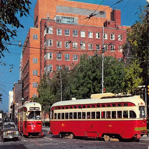 A638 Kanada Straßenbahn TTC A-7 Klasse an der Queen and Church Street Toronto Postkarte