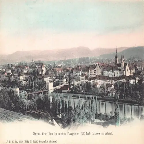 A639 Schweiz Aarau Chef lieu canton d'Argovie Musee Industriel Postkarte