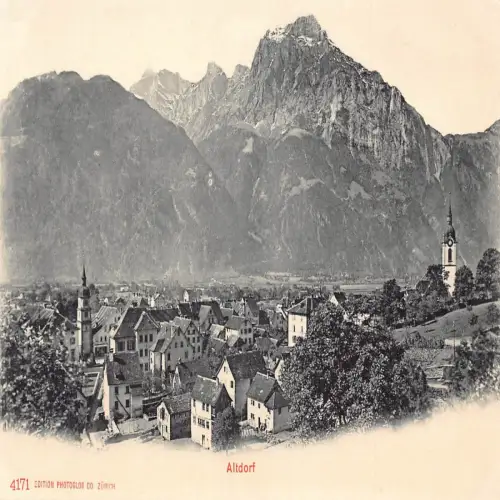 A639 Schweiz Altdorf Gesamtansicht Vintage Postkarte