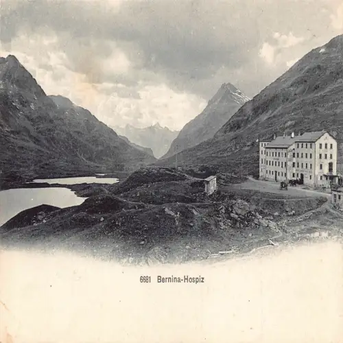 A639 Schweiz Bernina Hospiz Berge Vintage Postkarte