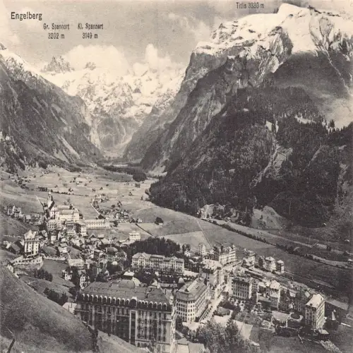 A640 Schweiz Engelberg Gesamtansicht Vintage Postkarte