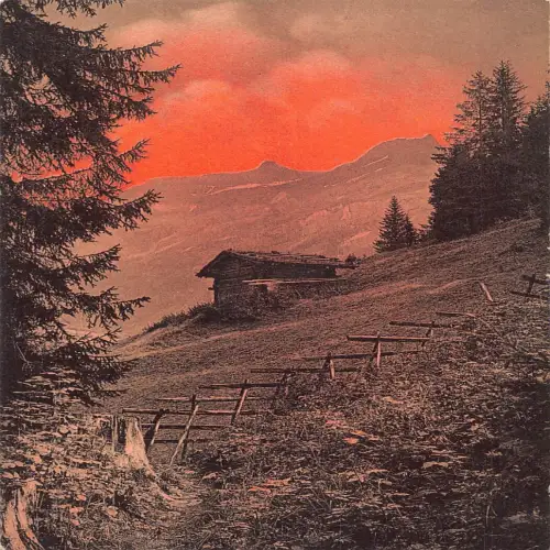 A640 Schweiz Soir sur l'Alpe Alpen Berge Sonnenuntergang Postkarte