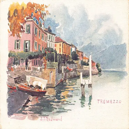 A640 Italien Tremezzo Kunst von JJ Redmond Vintage Postkarte