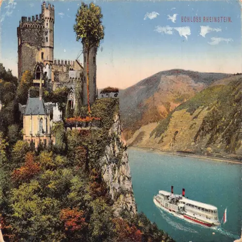 A640 Deutschland 1916 Schloss Rheinstein Dampferburg 1. Weltkrieg Feldpostkarte