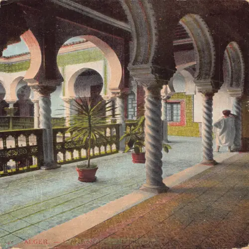 A641 Algerien 1912 Algier Kathedrale Rue de la Lyre Vintage Postkarte