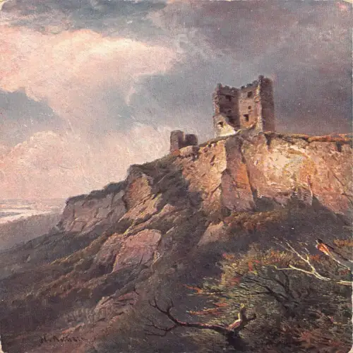 A641 Deutschland Burgruine Drachenfels Vintage Postkarte