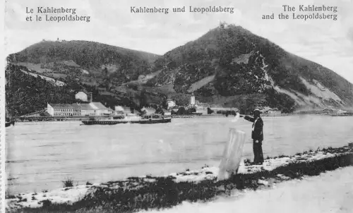 A642 Österreich Kahlenberg und Leoboldsberg Dampfschiff Vintage Postkarte