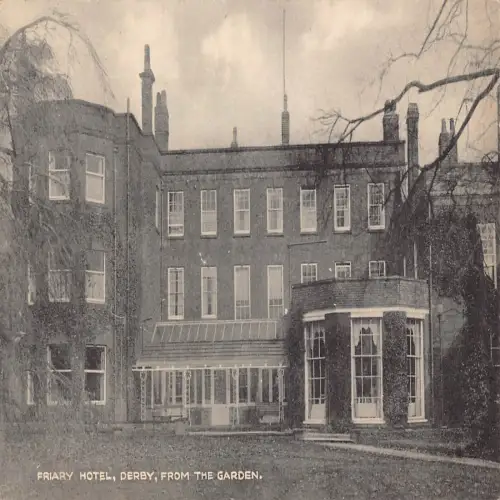 A643 England Friary Hotel Derby Hotel aus Garden Vintage Postkarte