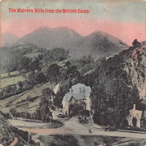 B115 England 1907 Malvern Hills aus dem British Camp Vintage Postkarte
