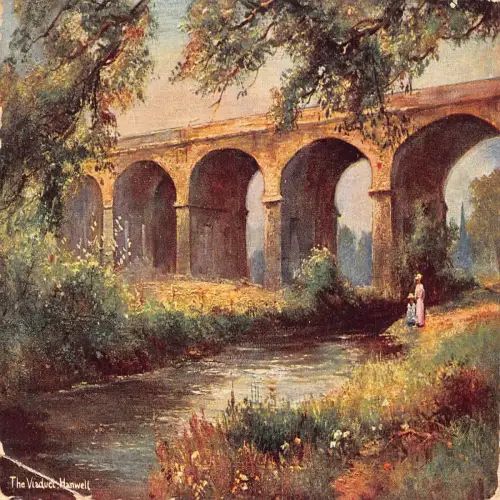 B116 England 1908 Das Viadukt Hanwell Postkarte