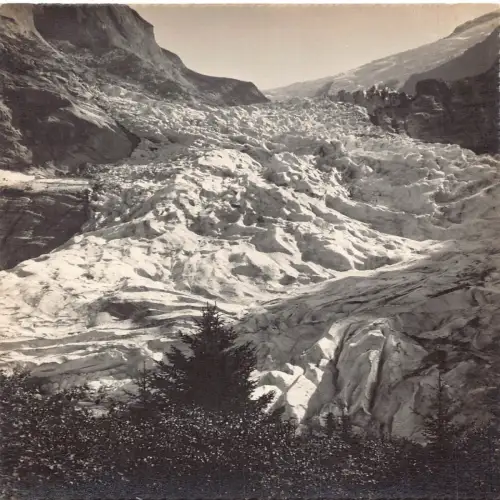 A645 Schweiz Grindelwald Ober Grindelwaldgletscher RPPC Vintage Postkarte