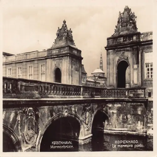 A644 Dänemark Kopenhagen Kopenhagen Marmorbrücke RPPC Vintage Postkarte