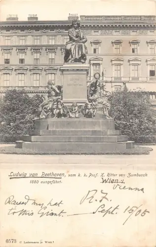 A645 Österreich 1905 Wien Wien Ludwig van Beethoven Vintage Postkarte