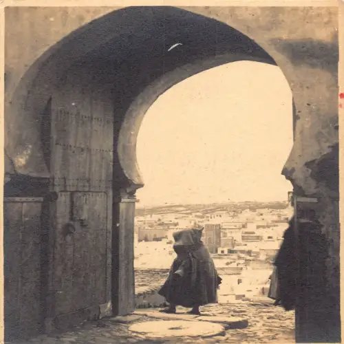 A645 Marokko Tanger Kasbah Grande Porte Gate Vintage Postkarte