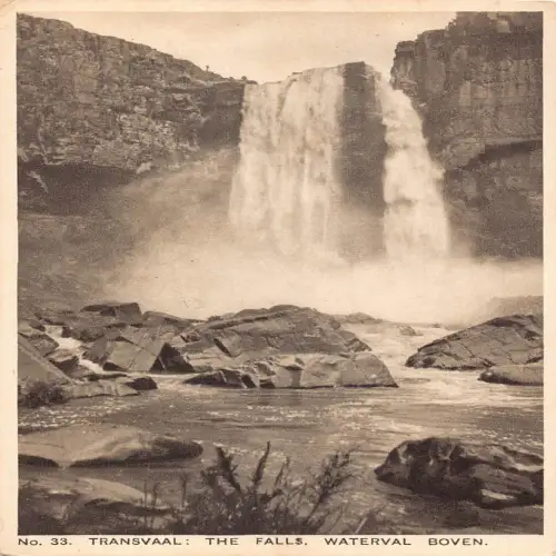 A645 Südafrika Transvaal Herbst Wasserfall Ofen Vintage Postkarte
