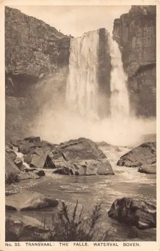 A645 Südafrika Transvaal Herbst Wasserfall Ofen Vintage Postkarte