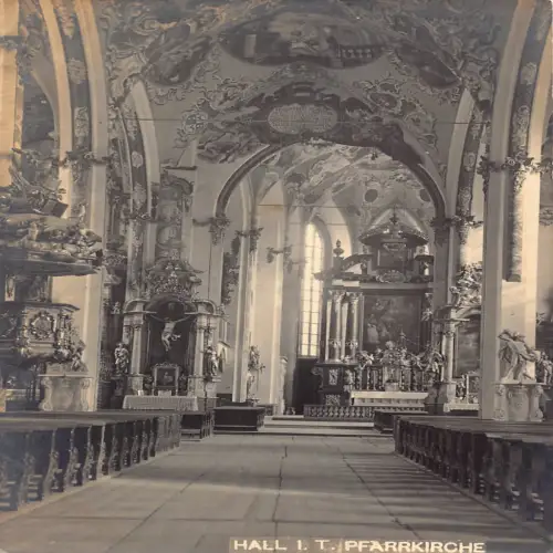 A645 Deutschland Halle i T Pfarrkirche Kirche Innenraum RPPC Vintage Postkarte